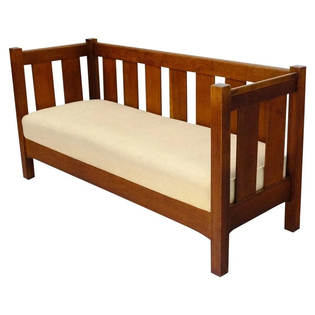 Massive Mission Oak c. 1920's Sofa Large Bench Sette Loveseat Couch For Sale - Image 13 of 13