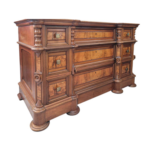 Brown American Block Front Chest of Drawers For Sale - Image 8 of 10