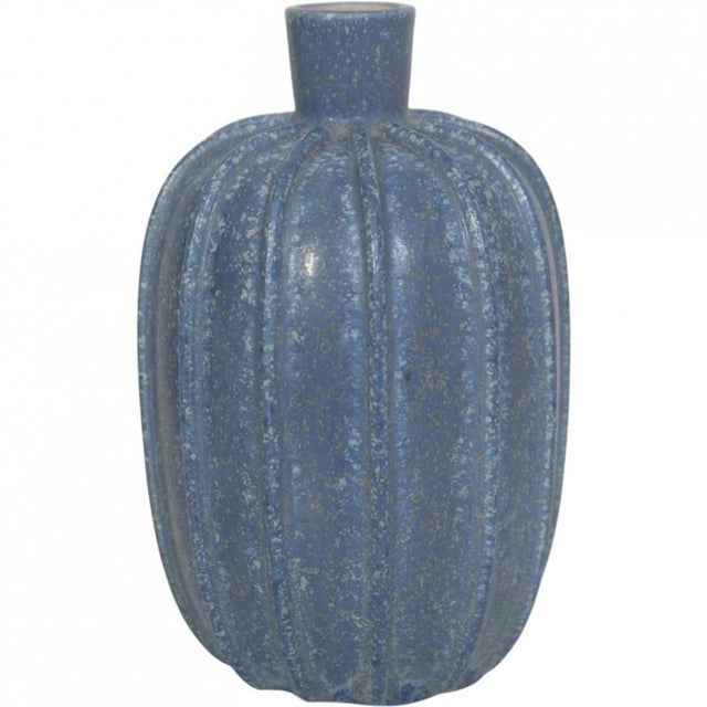 Arne Bang blue vase of stonewear, model 1. Appears in good condition. Height: 14 Cm / Diameter: 8.5 Cm