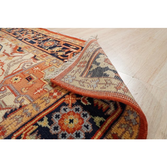 2010s 9x12 Harlow Oriental Coral Geometric Medallion Modern Hand Knotted Wool Carpet Rug For Sale - Image 5 of 9