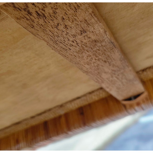 Mid 20th Century Vintage Coastal Woven Rattan Console Table,in the Style of Bielecky Brothers For Sale - Image 5 of 10