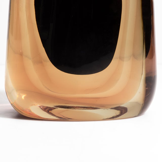 Hand Blown Murano Bottle in Smoky Quartz and Onyx Black For Sale - Image 10 of 10