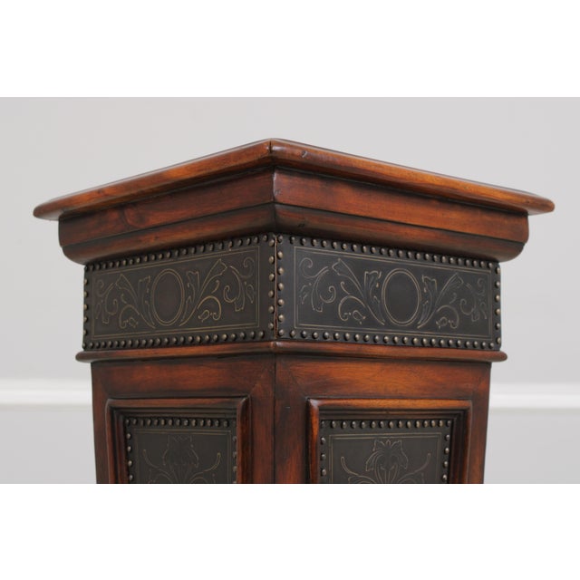 Wood Theodore Alexander Metal Clad Display Pedestal Stand For Sale - Image 7 of 15