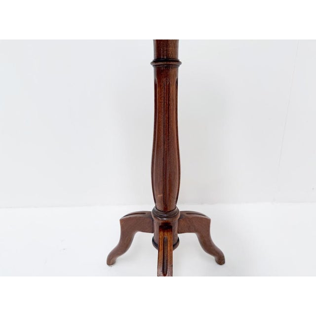 Antique Pedestal Side Table with Marble Top and Brass Gallery, Early 20th Century For Sale - Image 4 of 11