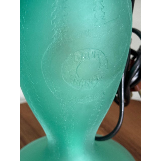 Metal 1920s Art Deco Daum Nancy Acid-Etched Cameo Glass Table Lamp 13.5"x8" For Sale - Image 7 of 15