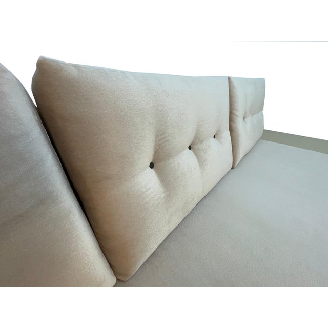 Blush Custom Convertible Daybed Sofa With Integrated Side Tables, Sleeper Function & Power Outlets, Circa 1990s For Sale - Image 8 of 13