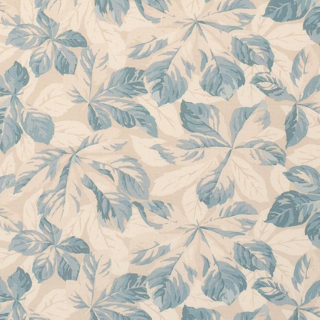 SAMPLE - Schumacher Arboreal Fabric In Sky For Sale