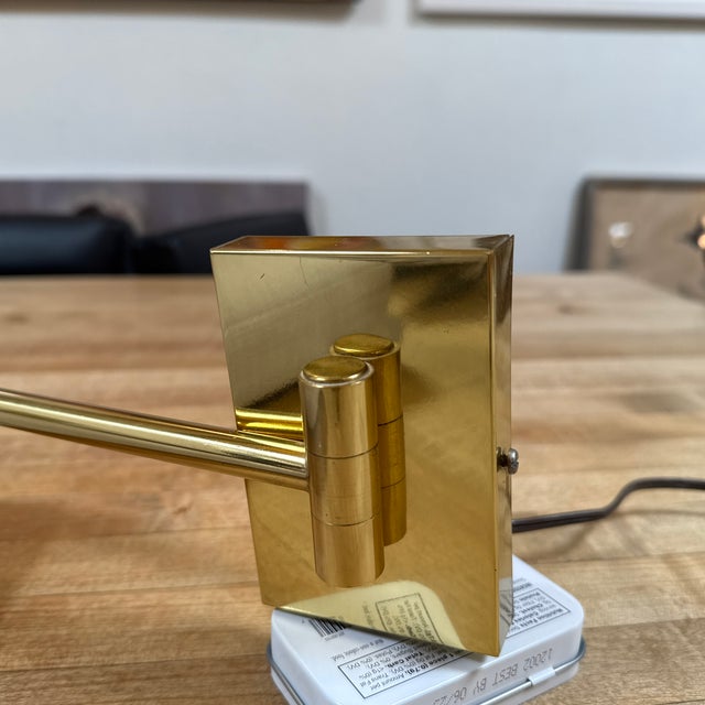 Metal Brass Reticulating Arm Wall Sconces, Pair For Sale - Image 7 of 8