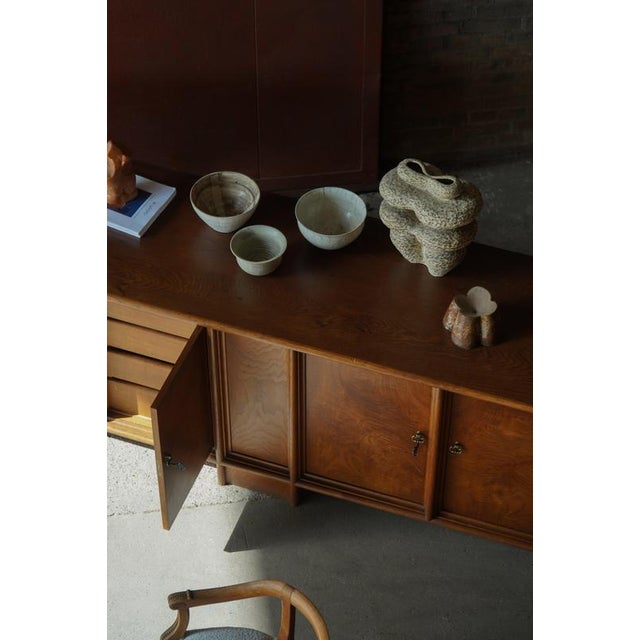 Large Danish Modern Sculptural Oak Sideboard with Paneled Doors, 1950s For Sale - Image 9 of 18