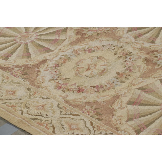 Rug & Kilim Rug & Kilim’s Aubusson Style Rug in Beige-Brown With Floral Medallions For Sale - Image 4 of 8