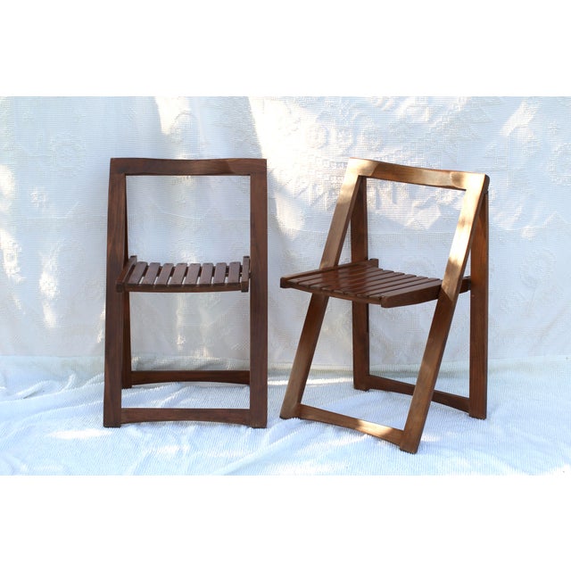 1950s 1950s Pair of Folding Chairs in the Style of Aldo Jacober For Sale - Image 5 of 12