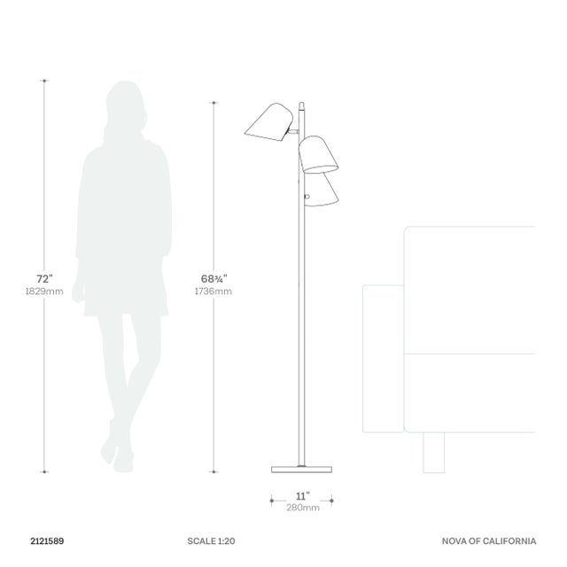 Red 1950s Mid Century Modern Culver Tree Lamp, Weathered Brass, Crimson Red Shades For Sale - Image 8 of 8