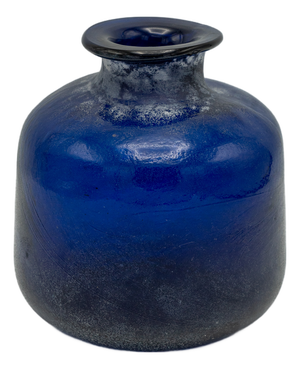 Vintage Hand-Blown Cobalt Blue Scavo Murano Glass Vase from Seguso Vetri D'Arte, 1980s