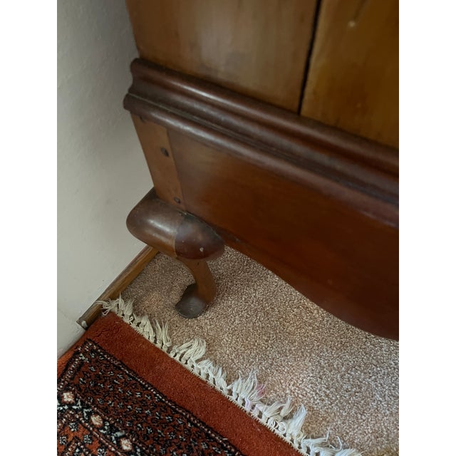 Chest of Drawers Queen Ann Style Antique Cherry Wood Unique Chest on Base Age 1850's For Sale In San Francisco - Image 6 of 12
