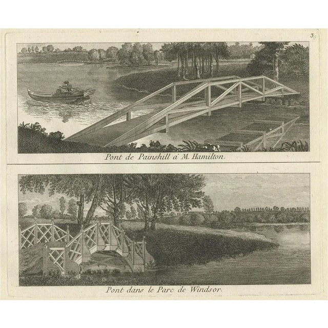Georg Louis le Rouge, The Bridge of Painshill & Windsor Park, 1785, Paper For Sale - Image 6 of 6