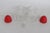 Mid 20th Century Mid Century Modern Pressed Glass Salt and Pepper Shakers Pair of 2 With Red Tops For Sale - Image 14 of 15