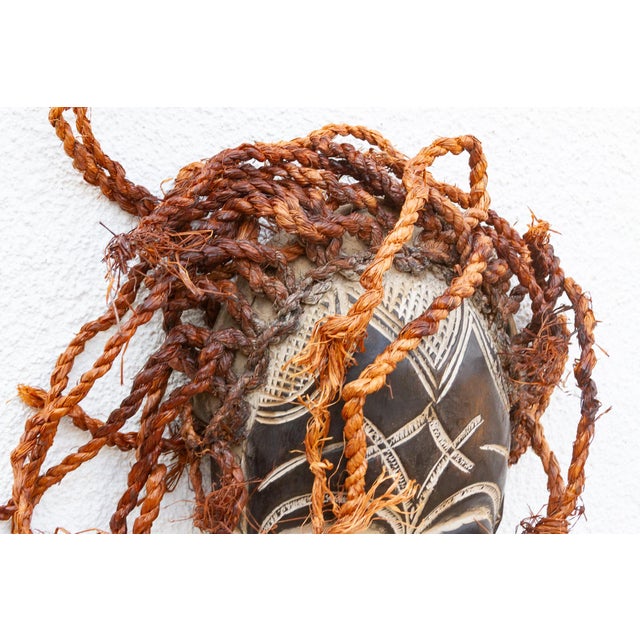 Carved & Braided African Mask For Sale In Los Angeles - Image 6 of 7