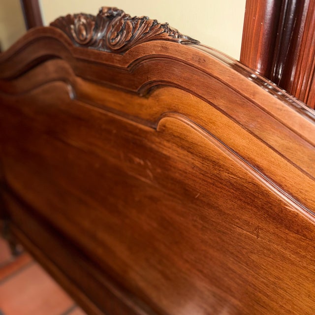 19th Century French Antique Victorian Revival Full Size Bed – Hand Carved Wood Authentic 19th-century French antique full-...