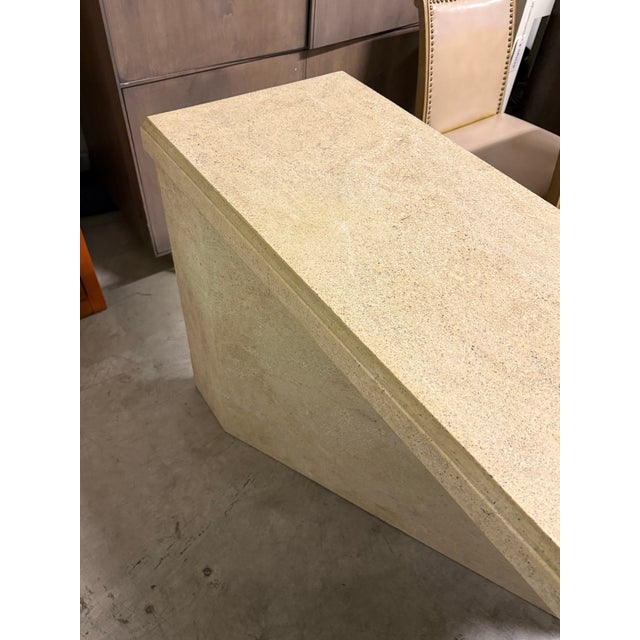 Bespoke Geometric Faux Stone Console Table For Sale - Image 10 of 12