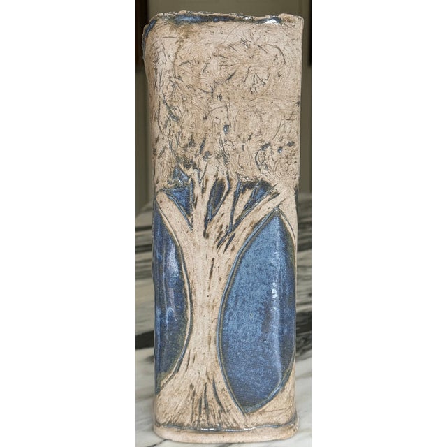 Arts & Crafts Style Studio Art Pottery Vase in Tree Motif For Sale - Image 4 of 10