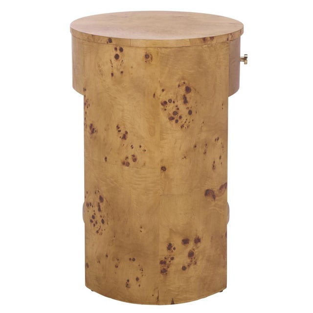 Brown Philippe Burl 1 Drawer 1 Shelf Accent in Natural For Sale - Image 8 of 9