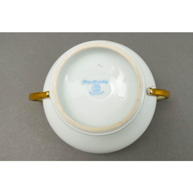 Mid 20th Century Nippon Japan Hand Painted Pink Roses Gold Gilded Tea Set - No Creamer- 12 Pieces For Sale - Image 9 of 10