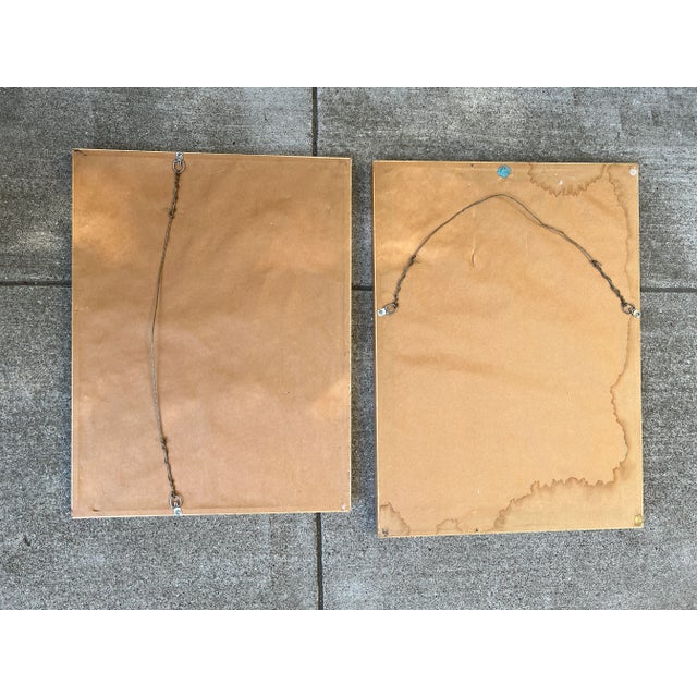 Late 20th Century Geometric Art Deco Drawings, Framed - Set of 2 For Sale In San Francisco - Image 6 of 10