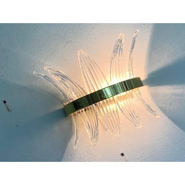 Gold Italian Palmetta Wall Sconce in Murano Glass from Simoeng For Sale - Image 8 of 12