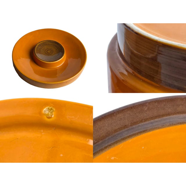 1970s Hand Painted Ceramic Serving Pieces From Egersund Norway, 5 Piece Set For Sale - Image 9 of 10