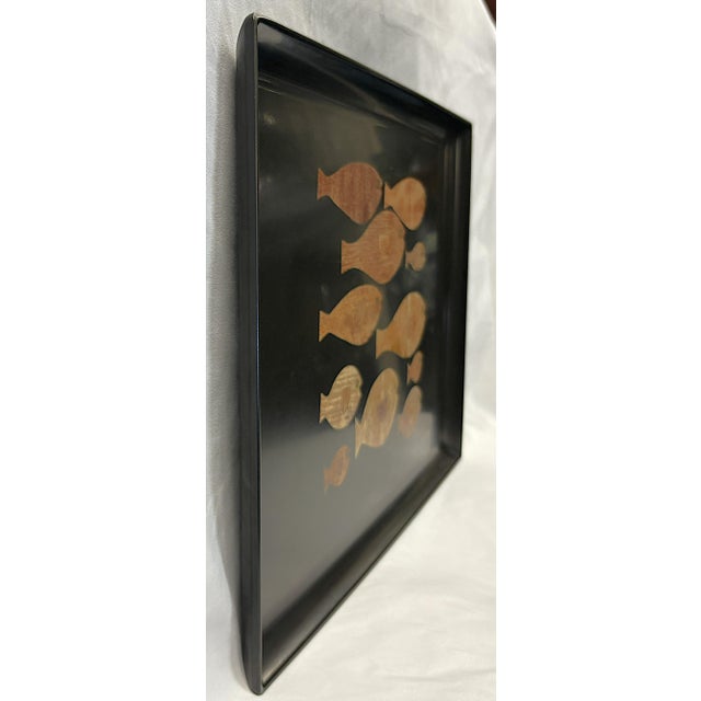 Mid Century Modern 'Couroc of Monterey' Inlaid Wood Fish Serving Tray For Sale - Image 11 of 16