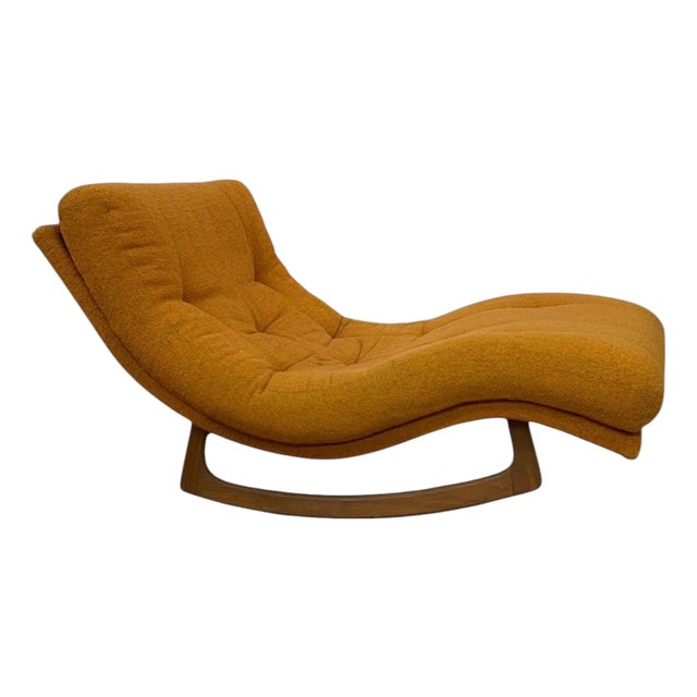 1960s Adrian Pearsall for Craft Associates Wave Rocking Chaise Lounge in Walnut For Sale