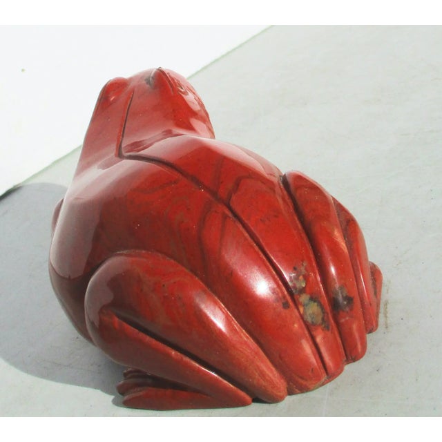 1970s Red Jasper Carved Frog For Sale - Image 4 of 7