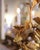 Mid-Century Italian Gilt Tole Six-Light Floral Chandelier For Sale - Image 9 of 11