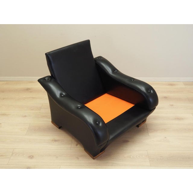 Italain Black Armchair, 1980s For Sale - Image 12 of 18