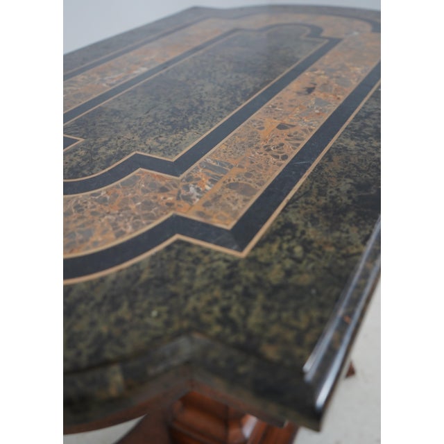 Maitland Smith Attributed Marble Top Continental Occasional Table For Sale - Image 9 of 17