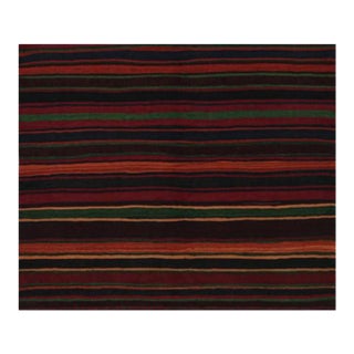 1950s Vintage Afghan Tribal Kilim Rug With Colorful Stripes - 6'2''x5'2'' For Sale