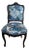 Antique English Side Chair Freshly Upholstered in Schumacher Chiang Mai Dragon in China Blue For Sale