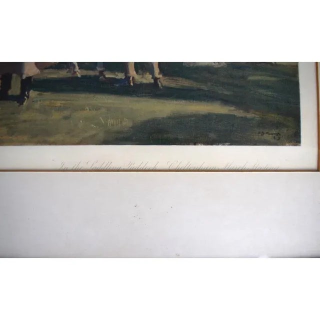 1950s "In the Saddling Paddock, Cheltenham March Meeting" 1952 Chromolithograph by Sir Alfred Munnings, Framed For Sale - Image 5 of 8