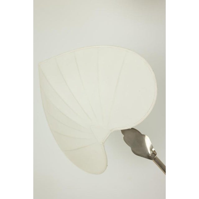 Large Lamp in Silver-Plated Brass and Silk by Antonio Pavia, 1970s For Sale - Image 6 of 10