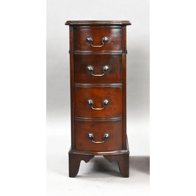 1920s Mahogany Bow Front Bedside Chests of Drawers, 1920, Set of 2 For Sale - Image 5 of 9