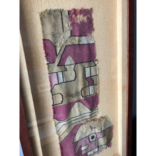 15th Century & Earlier Framed Pre-Columbian Textile Fragment Chimu Culture For Sale - Image 5 of 11