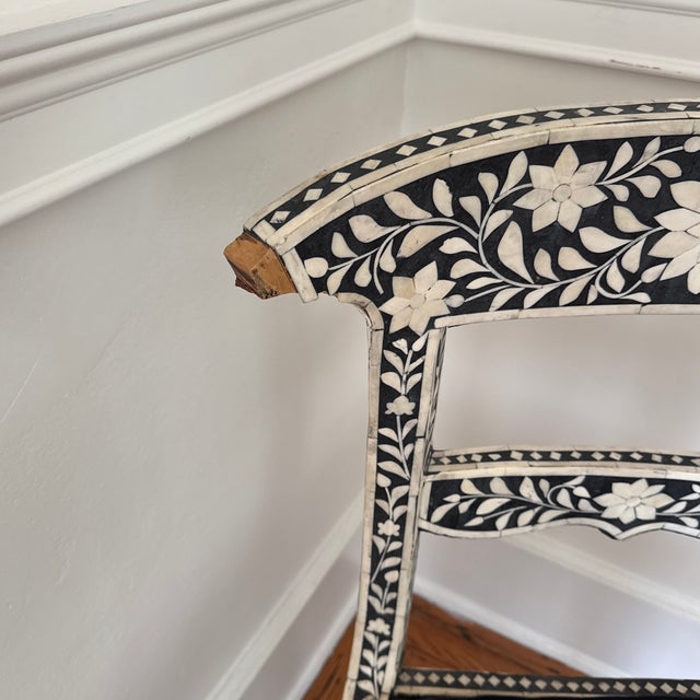 1920s 1920’s Anglo-Indian Mughal Inlaid Side Chair With Ram's Head For Sale - Image 5 of 7
