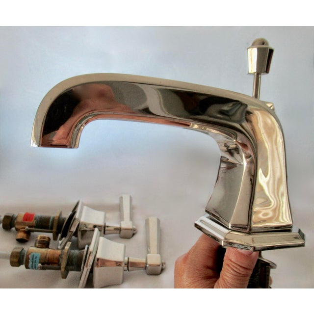 C .2014 Sherle Wagner Polished Nickel "Harrison Lever Faucet," Hardware & Stopper Set -4 Pcs. For Sale - Image 13 of 18