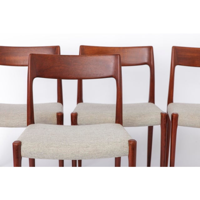 Mid-Century Danish Model 77 Dining Chairs in Teak by Niels Otto (N. O.) Møller for J.L. Møllers, 1959, Set of 4 For Sale - Image 6 of 10