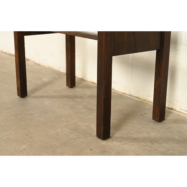 Limbert Style Antique Mission Oak Arts & Crafts Book Trough or Magazine Stand, Circa 1920 For Sale - Image 9 of 12