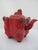 Chinese Chinese Red Lacquer Climbing Foo Dog Finial Lid Decorative Teapot For Sale - Image 3 of 11