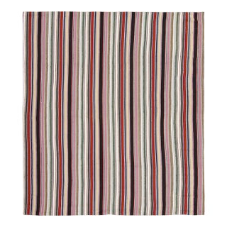 Vintage Chaput Kilim Wool Rug With Multicolor Stripes by Rug & Kilim, 1950-1959 For Sale