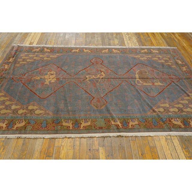 Antique Jerusalem carpet. Size: 5'10" x 9'0". There was a small production of idiosyncratic carpets from the Bezalel art...