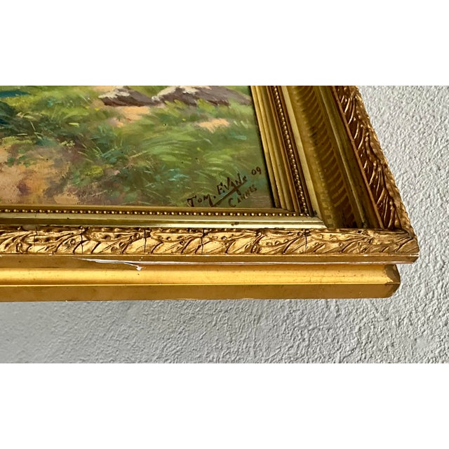 Blue Tom Evans, Cannes La Bocca, 1890s, Oil on Panel For Sale - Image 8 of 11