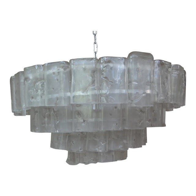 Vintage Murano Glass Chandelier by Carlo Nason for Mazzega For Sale